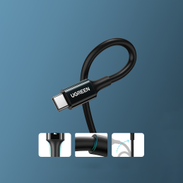 Ugreen US300 USB-C / USB-C kabelis 480Mb/ s 5A 1m - juodas