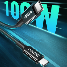 Ugreen US300 USB-C / USB-C kabelis 480Mb/ s 5A 1m - juodas