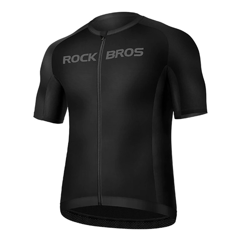 „Rockbros 15120002005“ dviratininko marškinėliai trumpomis rankovėmis, XXL dydžio – juodi