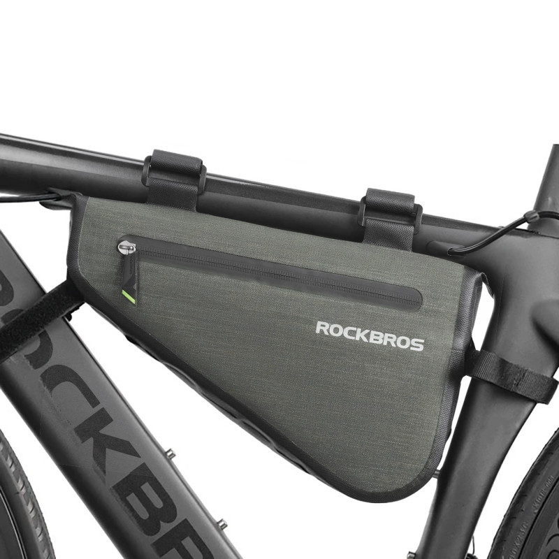 „Rockbros AS-017“ dviračio rėmo krepšys, 5 l, tamsiai žalias