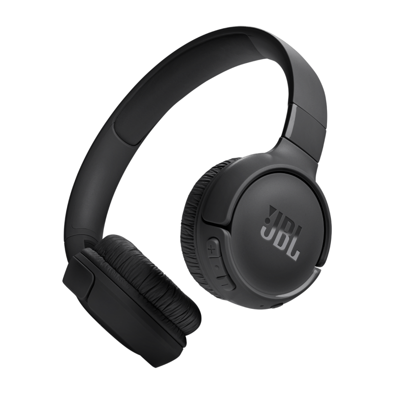 JBL TUNE 520BT belaidės ant ausų dedamos „Bluetooth 5.3“ ausinės – juodos