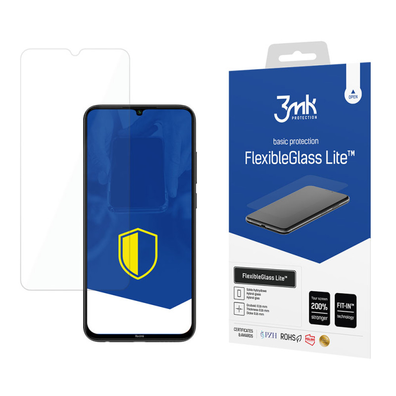 Hibridinis stiklas 3mk FlexibleGlass Lite™, skirtas Xiaomi Redmi Note 8 2021