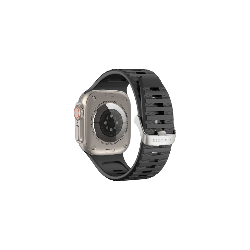 „Decoded Ultra Traction“ silikoninis dirželis, skirtas „Apple Watch 49 / 45 / 44 / 42 mm Gen 1-9“ – SE – juodas
