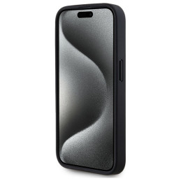 Karl Lagerfeld odinis monograminis metalinis logotipas su „MagSafe iPhone 15 Pro“ dėklu – juodas