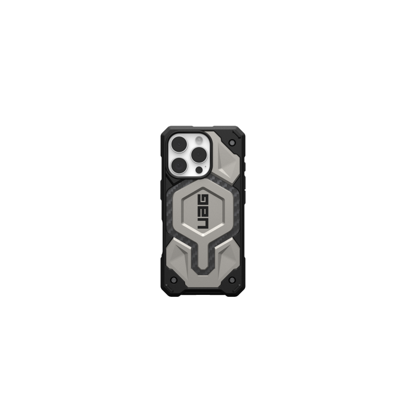 UAG „Monarch Pro“ dėklas su „MagSafe“ technologija, skirtas „iPhone 16 Pro“ – titano spalvos