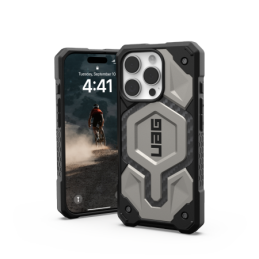 UAG „Monarch Pro“ dėklas su „MagSafe“ technologija, skirtas „iPhone 16 Pro“ – titano spalvos