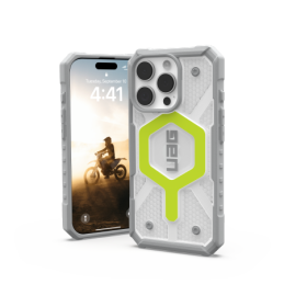 UAG Pathfinder Clear Magsafe iPhone 16 Pro dėklas, suderinamas su MagSafe – žalias