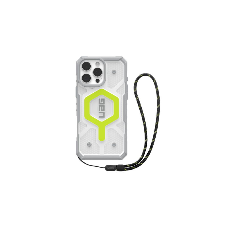 UAG Pathfinder skaidrus „Magsafe“ dėklas su dirželiu, skirtas „iPhone 16 Pro Max“ – žalias