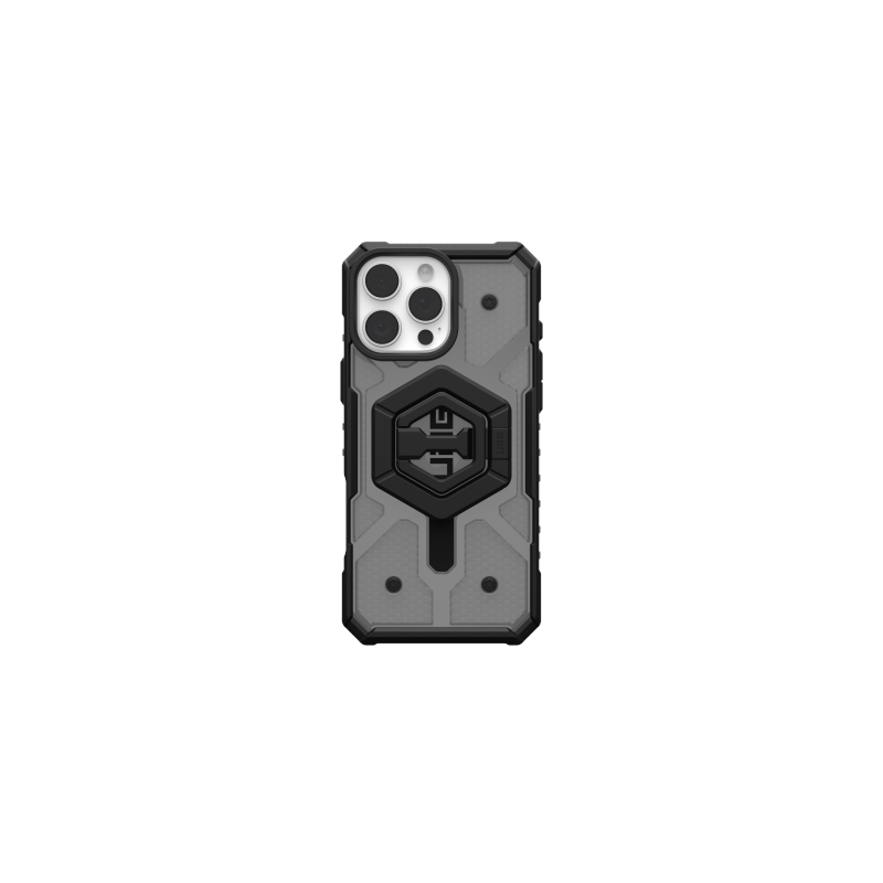 UAG Pathfinder skaidrus „Magsafe“ dėklas su magnetiniu žiediniu stovu, skirtas „iPhone 16 Pro Max“ – juodas