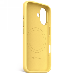 „Decoded“ antimikrobinis silikoninis galinis dėklas su „MagSafe“, skirtas „iPhone 16“ – geltonas