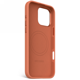„Decoded“ antimikrobinis silikoninis galinis dėklas su „MagSafe“, skirtas „iPhone 16 Pro Max“ – oranžinis
