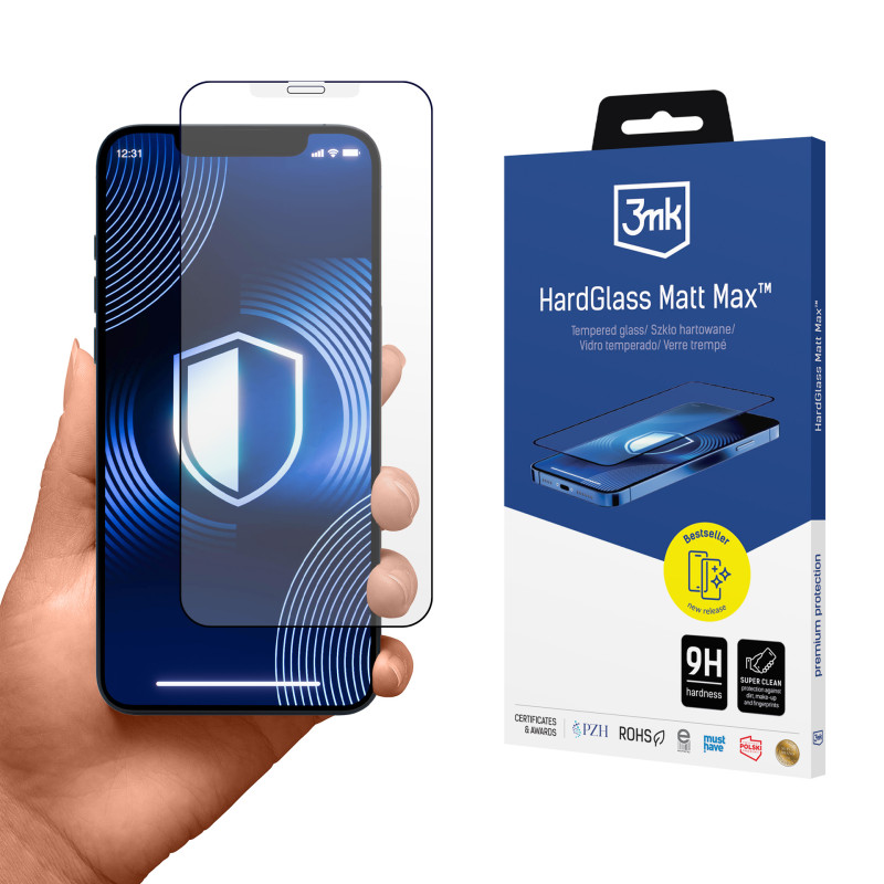 Matinis grūdintas stiklas 3mk HardGlass Matt Max Apple iPhone X/ XS/ 11 Pro telefonui