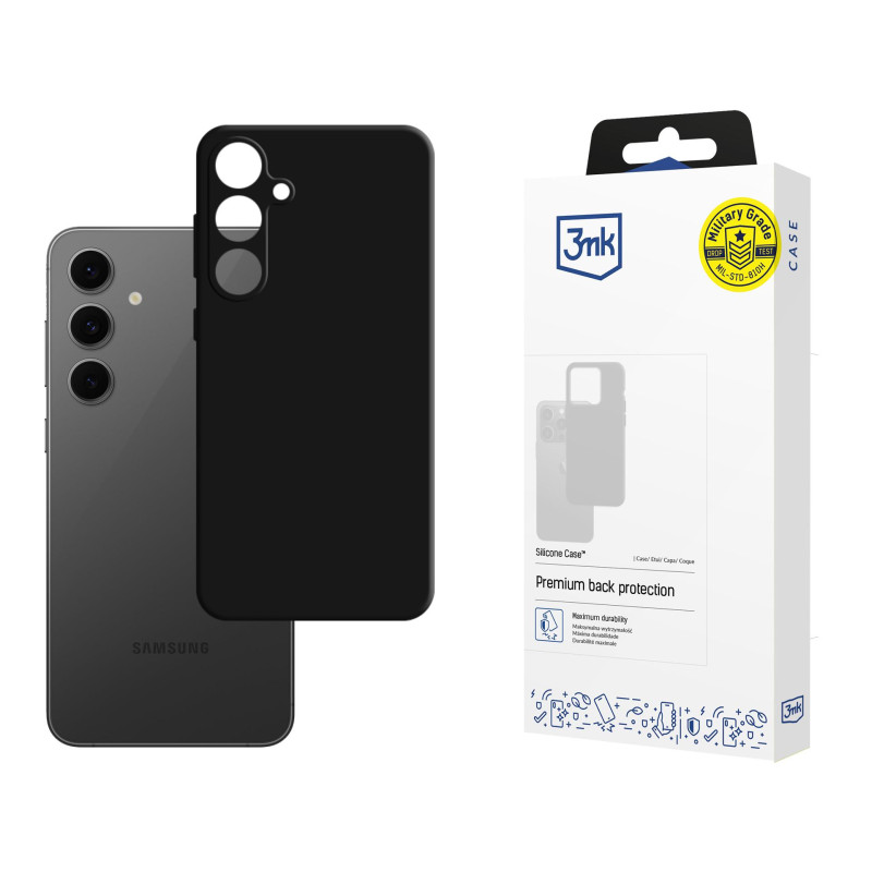 3mk silikoninis dėklas, skirtas „Samsung Galaxy S24 FE“ - juodas