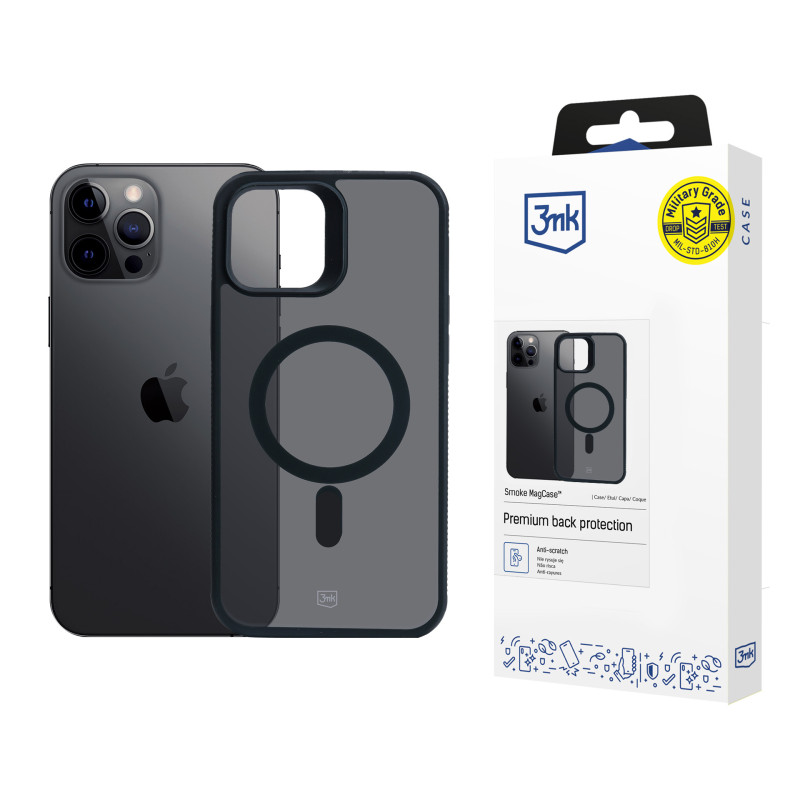 3mk dūminis „MagCase“, skirtas „Apple iPhone 12 Pro Max“ – juodas
