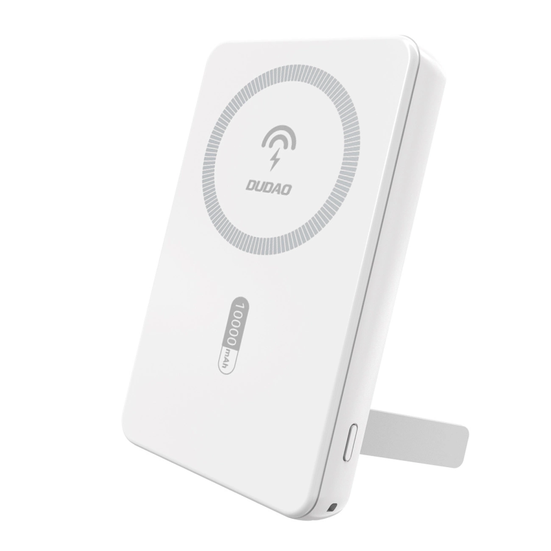 Išorinė baterija Dudao K14S+ 10000mAh 20W USB-A / USB-C / MagSafe su stovu - balta