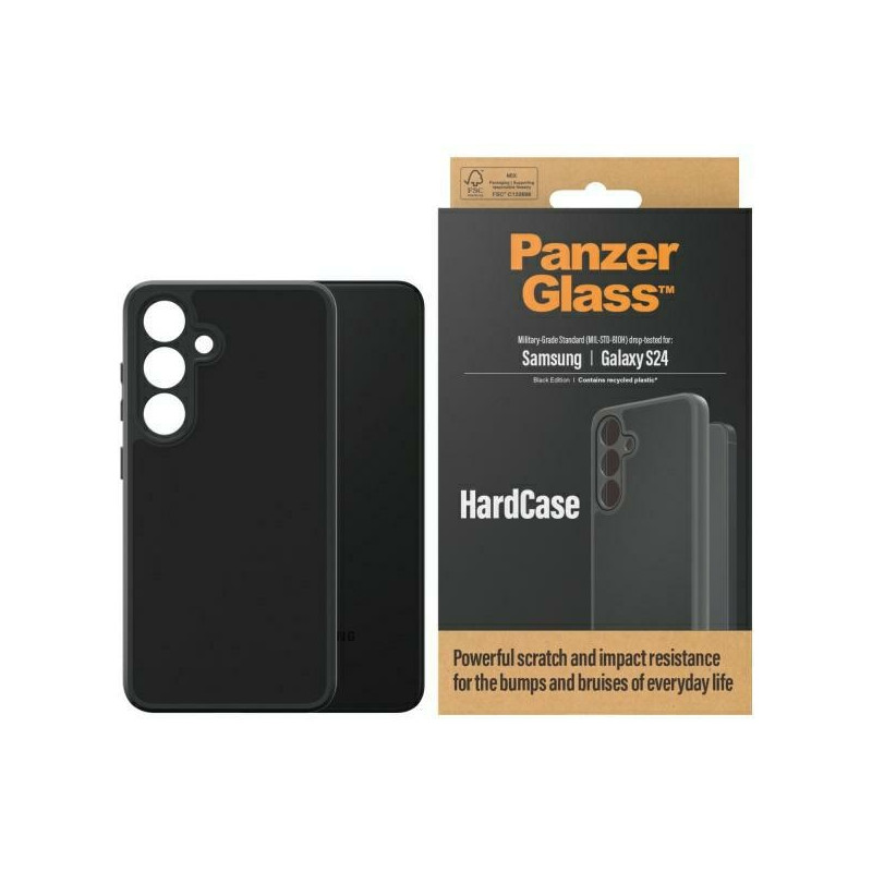 „PanzerGlass“ kietasis dėklas, skirtas „Samsung Galaxy S24“ – juodas, karinės klasės