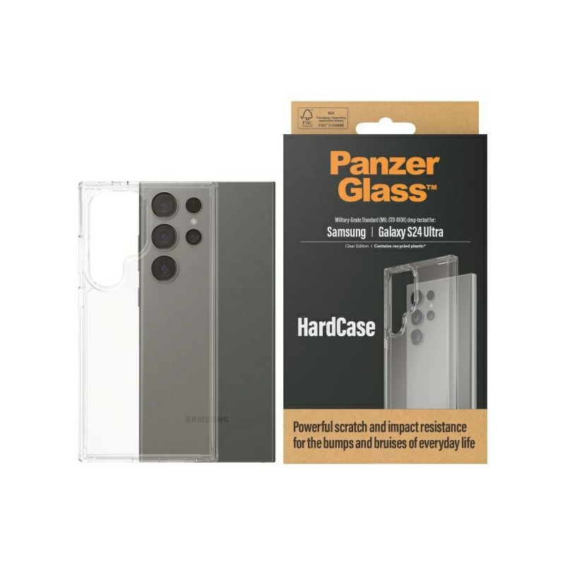 „PanzerGlass“ kietasis dėklas, skirtas „Samsung Galaxy S24 Ultra“, karinės klasės - skaidrus