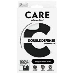 „CARE by PanzerGlass“ dvigubos apsaugos dėklas, skirtas „iPhone 16 Pro“ – juodas