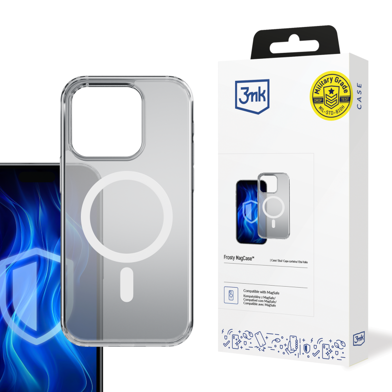 3mk „Frosty MagCase“ baltas dėklas, skirtas „Apple iPhone 15 Pro Max“ - baltas