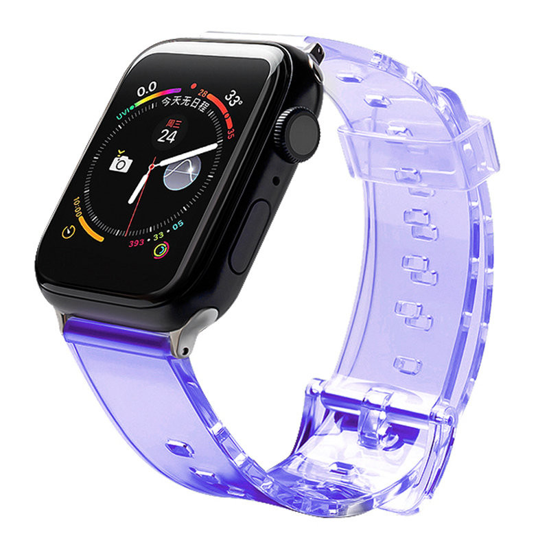 Lengvos silikoninės juostos apyrankės apyrankės laikrodžiui 6 / 5 / 4 / 3 / 2 / SE (40 mm / 38 mm) Violetinė