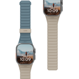 UAG Pathfinder silikoninis dvipusis magnetinis dirželis Apple Watch 42 / 44 / 45 / 46 / 49 mm - pilkai mėlynas