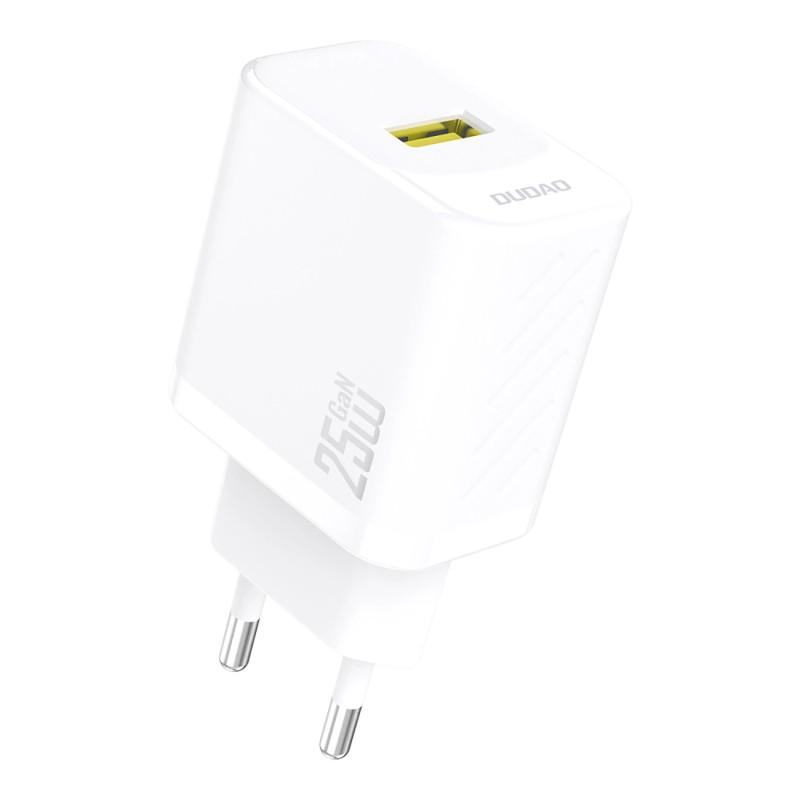 „Dudao A27S 25W GaN USB-A“ įkroviklis – baltas