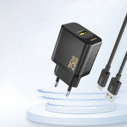 „Dudao A27S 25W GaN USB-A“ įkroviklis – juodas