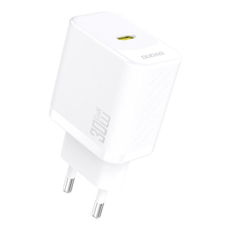 „Dudao A27P 30W PD GaN USB-C“ sieninis įkroviklis – baltas