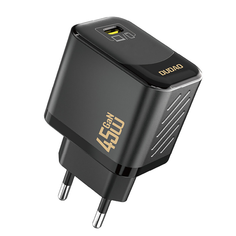 „Dudao A28“ 45 W „GaN USB-C“ sieninis įkroviklis – juodas