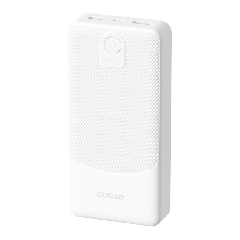 Nešiojamoji baterija Dudao K10Pro 2.4A 20000mAh 2 x USB-A - balta