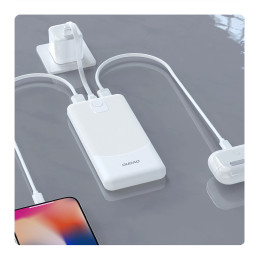 Nešiojamoji baterija Dudao K10Pro 2.4A 20000mAh 2 x USB-A - balta