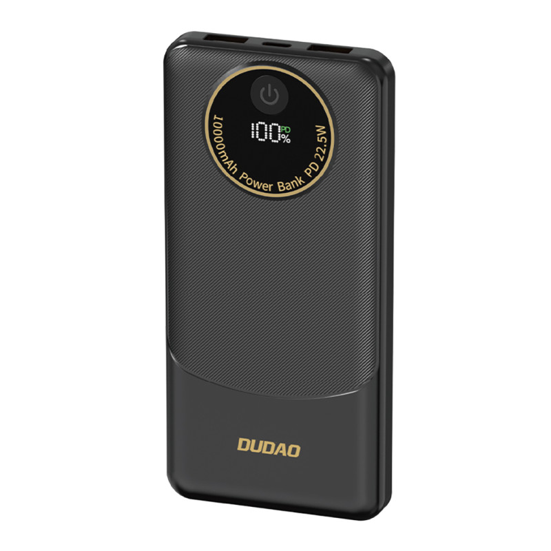 Nešiojamoji baterija Dudao K12 10000mAh PD22.5W USB-A, USB-C - juoda
