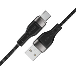 „Acefast C11-04“ USB-A - USB-C 3A laidas 1,2 m, magnetinis pynimas - juodas