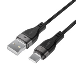 „Acefast C11-04“ USB-A - USB-C 3A laidas 1,2 m, magnetinis pynimas - juodas