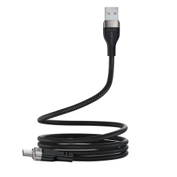 „Acefast C11-04“ USB-A - USB-C 3A laidas 1,2 m, magnetinis pynimas - juodas