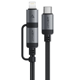„Acefast C20-01 USB-C“ – USB-C/ Lightning laidas 60W/ 30W 480Mb/ s 3A 1,2 m – juodas