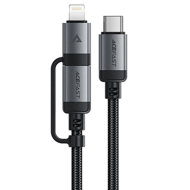 „Acefast C20-01 USB-C“ – USB-C/ Lightning laidas 60W/ 30W 480Mb/ s 3A 1,2 m – juodas