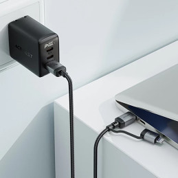 „Acefast C20-01 USB-C“ – USB-C/ Lightning laidas 60W/ 30W 480Mb/ s 3A 1,2 m – juodas