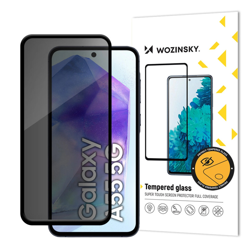 „Wozinsky Privacy Glass“ grūdintas stiklas, skirtas „Samsung Galaxy S25“ su šnipinėjimo filtru