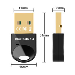 Mini „Bluetooth 5.4“ adapteris „Wozinsky WUSB54YS“ USB-A imtuvas-siųstuvas kompiuteriui – juodas