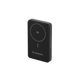 Išorinė baterija „Wozinsky WLWP-10KA0Y3S“ 22,5 W PD Qi2 10000 mAh, su stovu, 1x USB-A, 1x USB-C - juoda