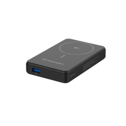 Išorinė baterija „Wozinsky WLWP-10KA0Y3S“ 22,5 W PD Qi2 10000 mAh, su stovu, 1x USB-A, 1x USB-C - juoda