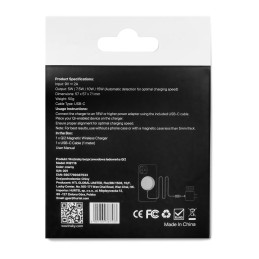 „Wozinsky“ 15 W belaidis Qi2 magnetinis indukcinis įkroviklis – juodas