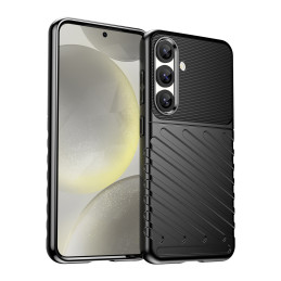 „Thunder Case“ „Samsung Galaxy S25“ silikoninis šarvuotas dėklas, juodas