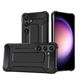 Hibridinis šarvuotas dėklas, skirtas „Samsung Galaxy S25“ hibridiniam šarvuotam dėklui – juodas