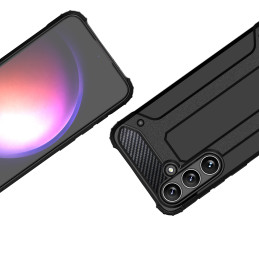 Hibridinis šarvuotas dėklas, skirtas „Samsung Galaxy S25“ hibridiniam šarvuotam dėklui – juodas