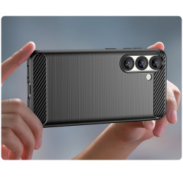 Anglies pluošto dėklas, skirtas „Samsung Galaxy S25“ – juodas