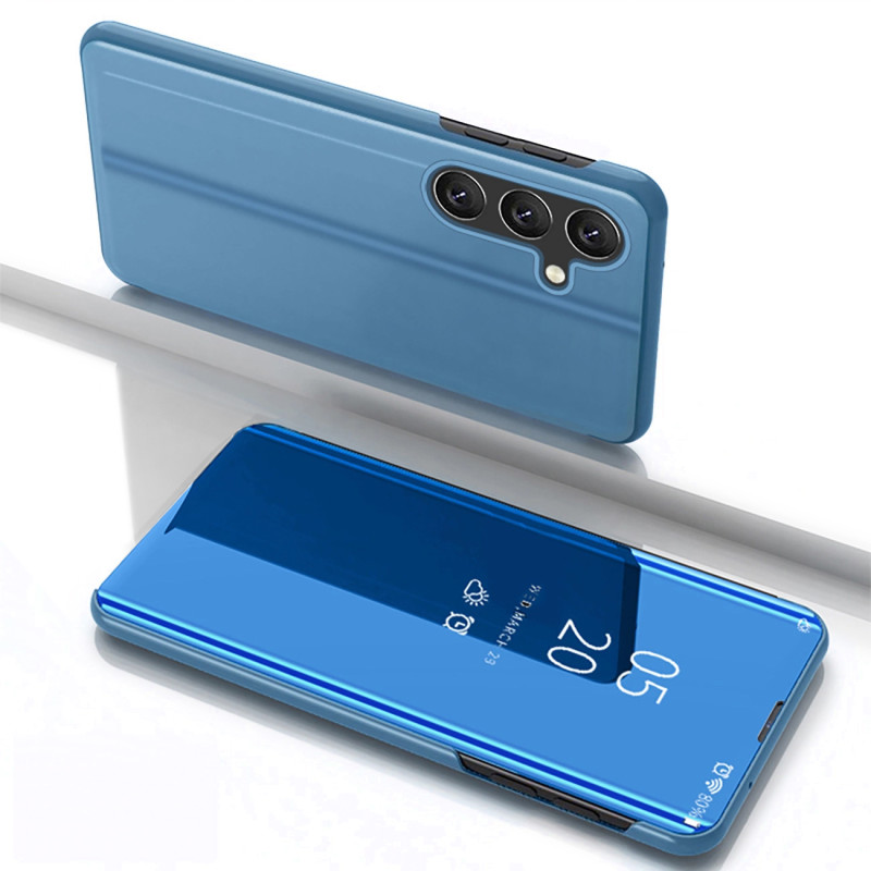 „Clear View“ dėklas, skirtas „Samsung Galaxy S25+“ su atlenkiama danga – mėlynas