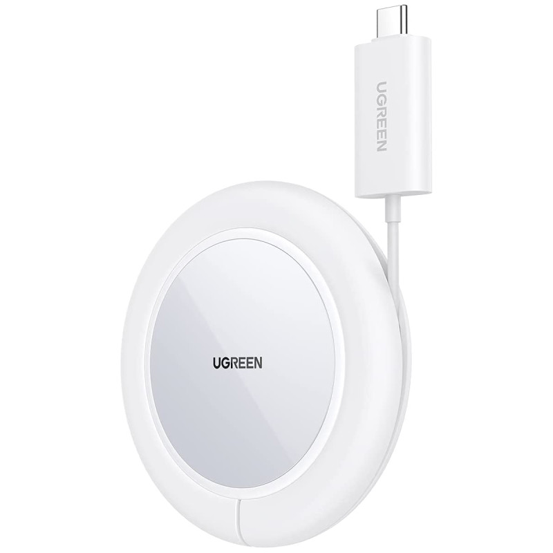 Ugreen CD245 40123 belaidis Qi / MagSafe įkroviklis 15W su USB-C laidu - balta