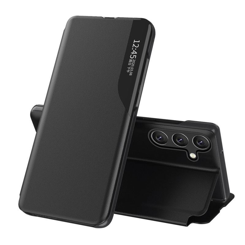 Eko odos dėklas „Samsung Galaxy S25+“ su atlenkiamu stovu – juodas